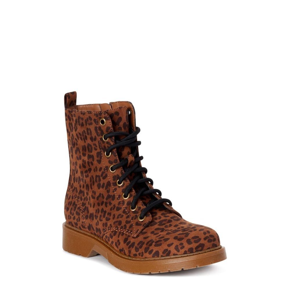 Animal/Leopard/Cheetah Print Combat/Lug/Military Style Women's Boots NWT